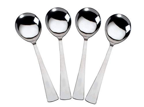 Set of 4 Stainless Steel Serving Spoons - 21cm Silver Finish