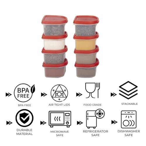 Set of 8 Oval Stackable Food Containers, BPA-Free, 250ml - Image 3