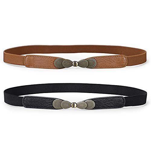Trendy PALAY® Slim Stretch Waist Belts - Set of 2 for Women - Image 3
