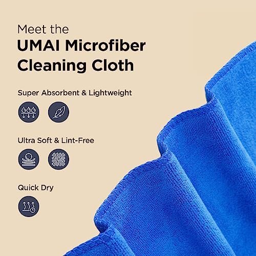 UMAI Microfiber Cleaning Cloth Set - 5 Pack, 30x20cm, GSM 340 - Image 2