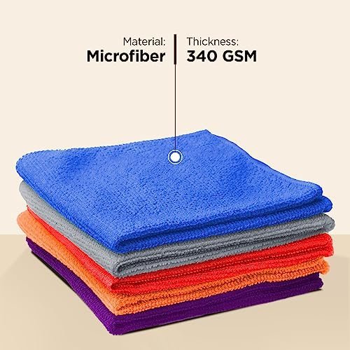 UMAI Microfiber Cleaning Cloth Set - 5 Pack, 30x20cm, GSM 340 - Image 3