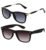 Black Wayfarer Sunglasses 2-Pack for Men and Women by ARZONAI
