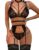 Elegant Lace Lingerie Set with Choker and Black Stockings