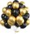 Gold and Black Party Balloons: 25pcs for Stylish Decor