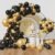 Gold Black Metallic Balloons Set for Party Decoration – Pack of 25