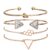 Gold Multilayer Charm Bangle Bracelet Set by Shining Diva