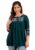 Green XL Women’s Embroidered Rayon Tunic Top by Avayayat