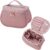 Large Pink Travel Makeup Bag with Handle and Divider by Niwlix
