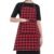 Red Checkered Waterproof Kitchen Apron with Pockets – GLUN