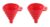 Set of 2 Red Silicone Funnels – Foldable Design for Liquids