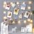 Steel Grid Photo Frame with 10 Wooden Clips for Creative Displays