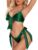 Valentine Babydoll Bikini Lingerie Set in Green by LUXELOOM